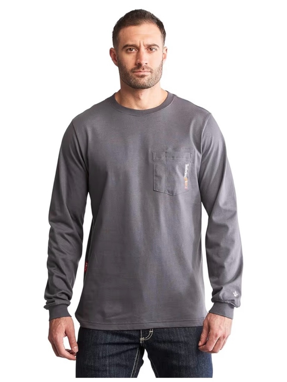 NWT Timberland PRO Men's Fr Cotton Core Long-Sleeve Pocket T-Shirt size L CAT 2